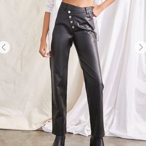 Forever 21 Crisscross Black Faux Leather Pants